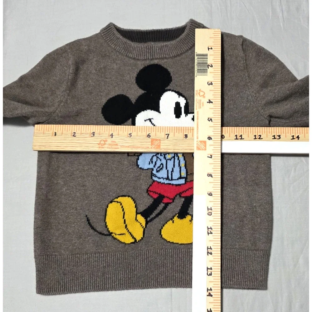 Baby Gap Disney Mickey Mouse Toddler Sweater Brown Heather 100% Cotton 2T Fall 2